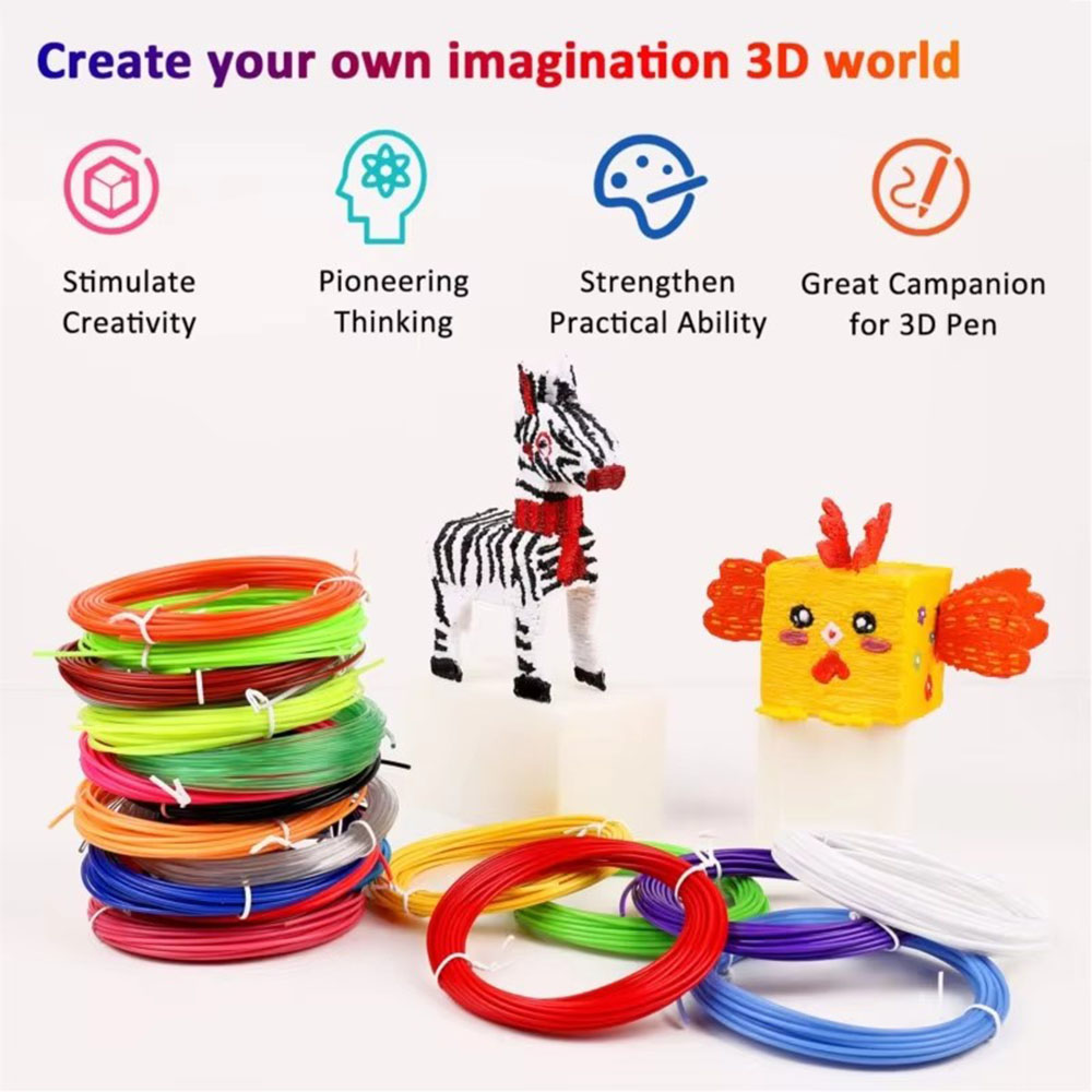 3D Printing Pen For Adults - لون عشوائي 10/20/30 ألوان PLA/PCL ثلاثية