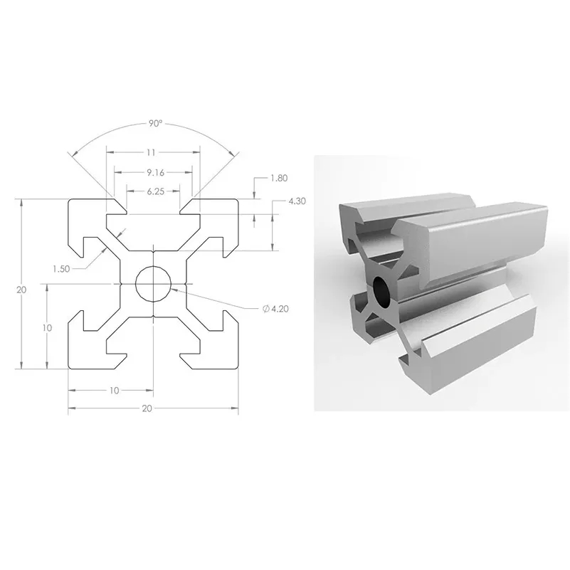 قطعتان من الألمنيوم المبثوق من - مراجعة V Slot Aluminum Extrusion وسعره