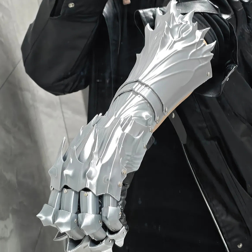 قفازات درع ذراع ميكانيكية بتصم - مراجعة 3D Printing Knight Armor وسعره