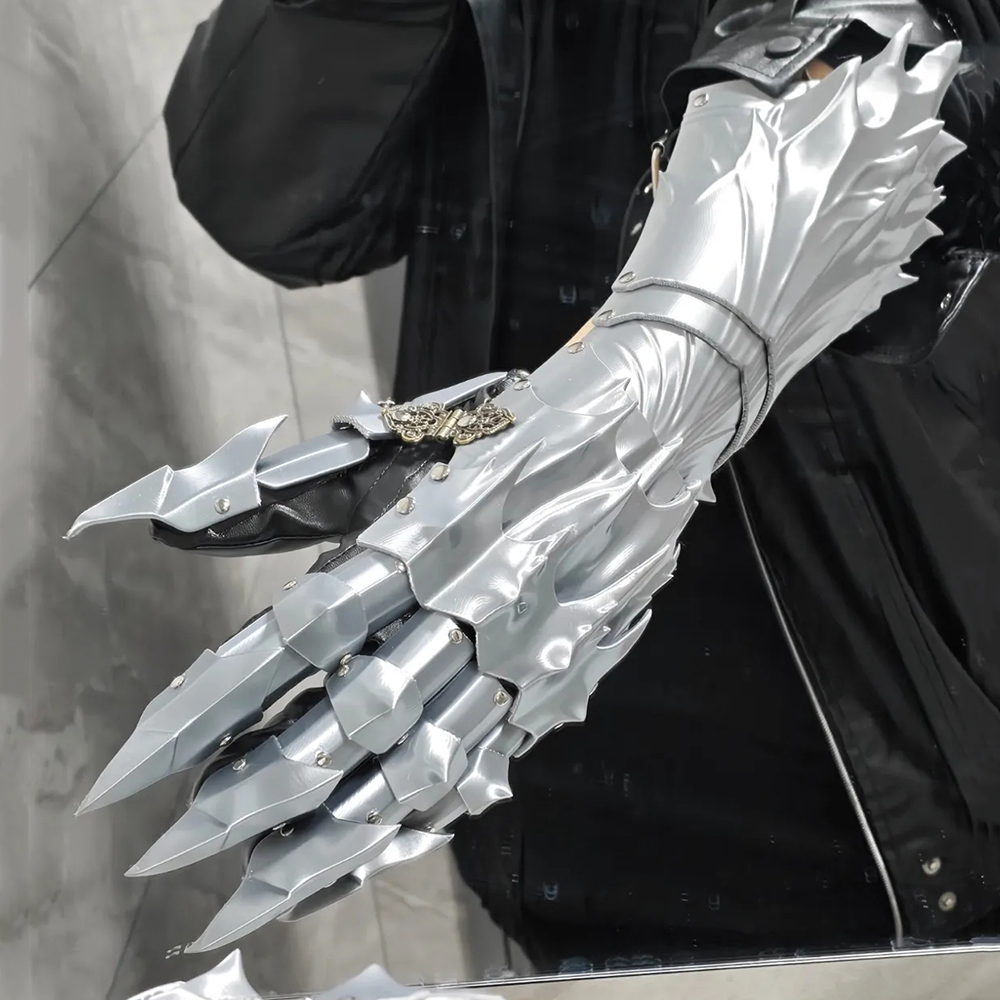 قفازات درع ذراع ميكانيكية بتصم - مراجعة 3D Printing Knight Armor وسعره