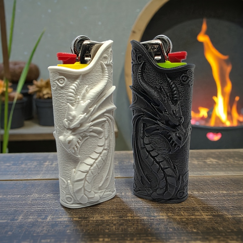 حافظة ولاعة بتصميم تنين مزخرف  - مراجعة 3D Printing Case وسعره