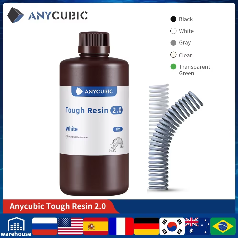 ANYCUBIC الراتنج القوي المرن 2 - مراجعة 3D Printing Uv Resin وسعره