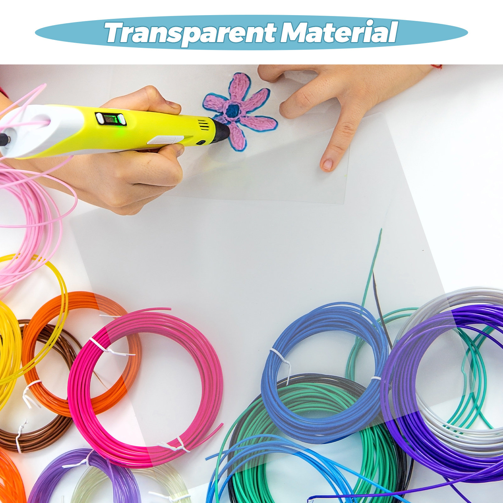10 قطع من ألواح الرسم الشفافة  - مراجعة 3D Printing Pen For Adults وسعره